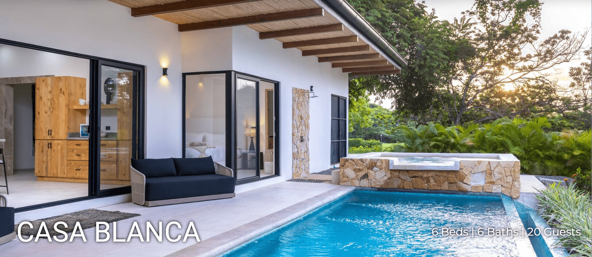 Casa Blanca heated jacuzzi vacation rental Hacienda Pinilla