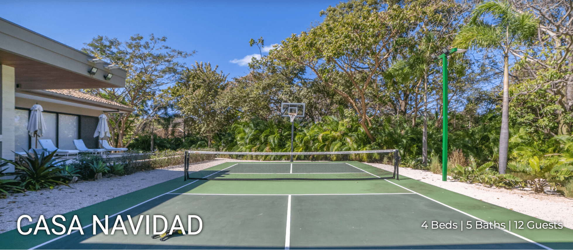 Casa Navidad amenities pickleball court Hacienda Pinilla